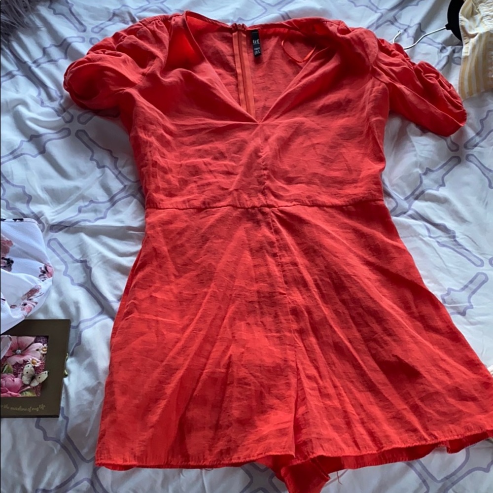Zara Orange Long Sleeve Romper